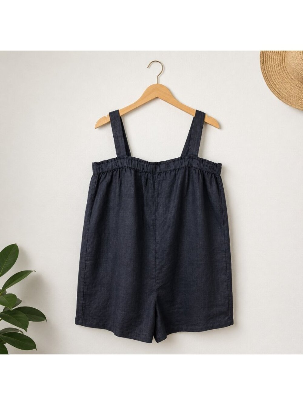 J Crew NWT Black 100% Linen Relaxed Romper XXL Resort Vacation - Picture 4 of 15